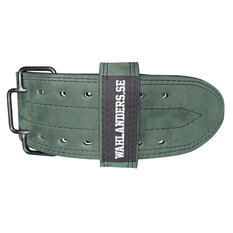 Wahlanders Benchpress Gürtel, waldgrünes Wildleder mit schwarzer Naht