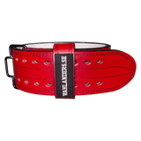Wahlanders Powerlifting Belt, Red Leather With Black Stitching, IPF Approved