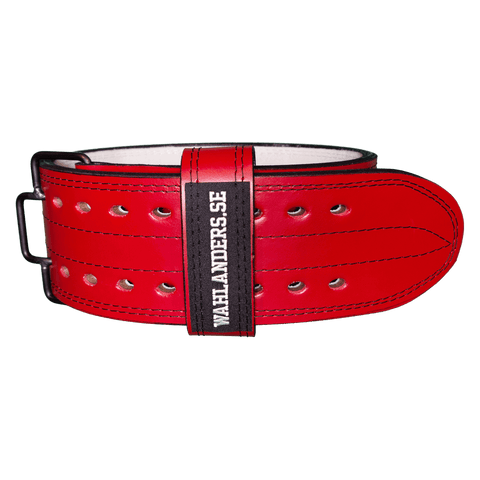 Wahlanders Powerlifting Gürtel, rotes Leder mit schwarzer Naht, IPF zugelassen