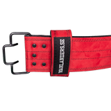 Wahlanders Powerlifting Belt, Red Suede With Black Stitching, IPF Approved