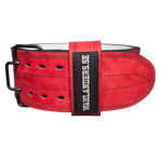Wahlanders Powerlifting Belt, Red Suede With Black Stitching, IPF Approved