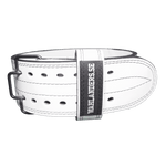 Wahlanders Powerlifting Belt, White Leather With Black Stitching, IPF Approved